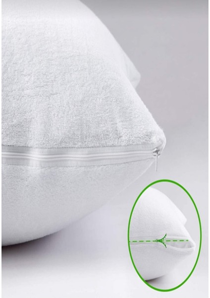 8 Adet Pamuklu Fermuarli Sıvı Geçirmez Yastık Alezi Yastık koruyucu Yastık Beyaz 50 x 70 cm modelleri