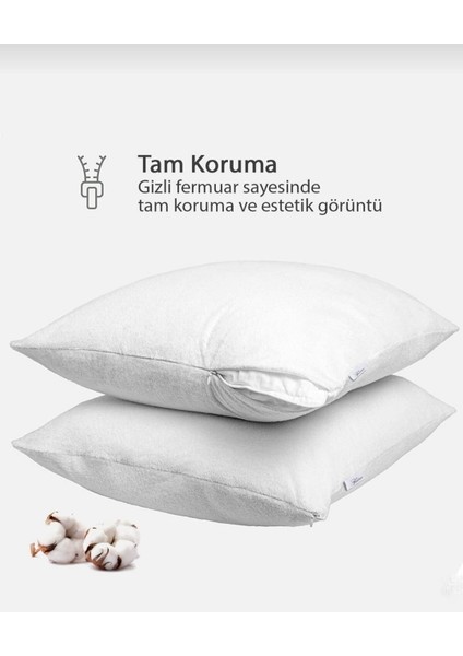 8 Adet Pamuklu Fermuarli Sıvı Geçirmez Yastık Alezi Yastık koruyucu Yastık Beyaz 50 x 70 cm fırsatları