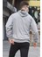 Boyalı Gri Kapüşonlu Sweatshirt 4721 2