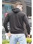 Siyah Baskılı Kapüşonlu Erkek Sweatshirt 6039 2