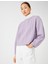Crop Sweatshirt Örgü Desenli Uzun Kollu 2