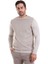 Bej Regular Fit Yünlü Desenli Bisiklet Yaka Triko Kazak 2