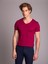 Bordo Erkek Slim Fit V Yaka Tshirt 2