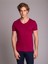 Bordo Erkek Slim Fit V Yaka Tshirt 4