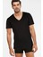 2'li Siyah V Yaka Pamuk Erkek Tshirt 1
