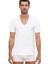 2'li Beyaz V Yaka Pamuk Erkek Tshirt 1