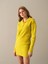 Kadın Sarı Regular Fit Triko Mini Elbise 2