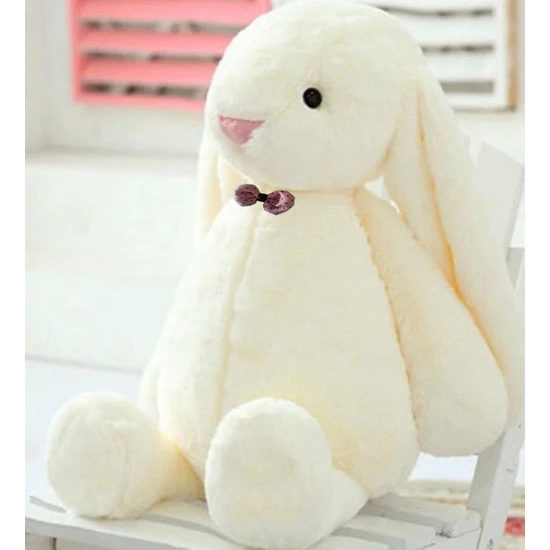 Sole Uyku Arkadaşım Papyonlu Uzun Kulak Bunny Peluş Tavşan 65 cm