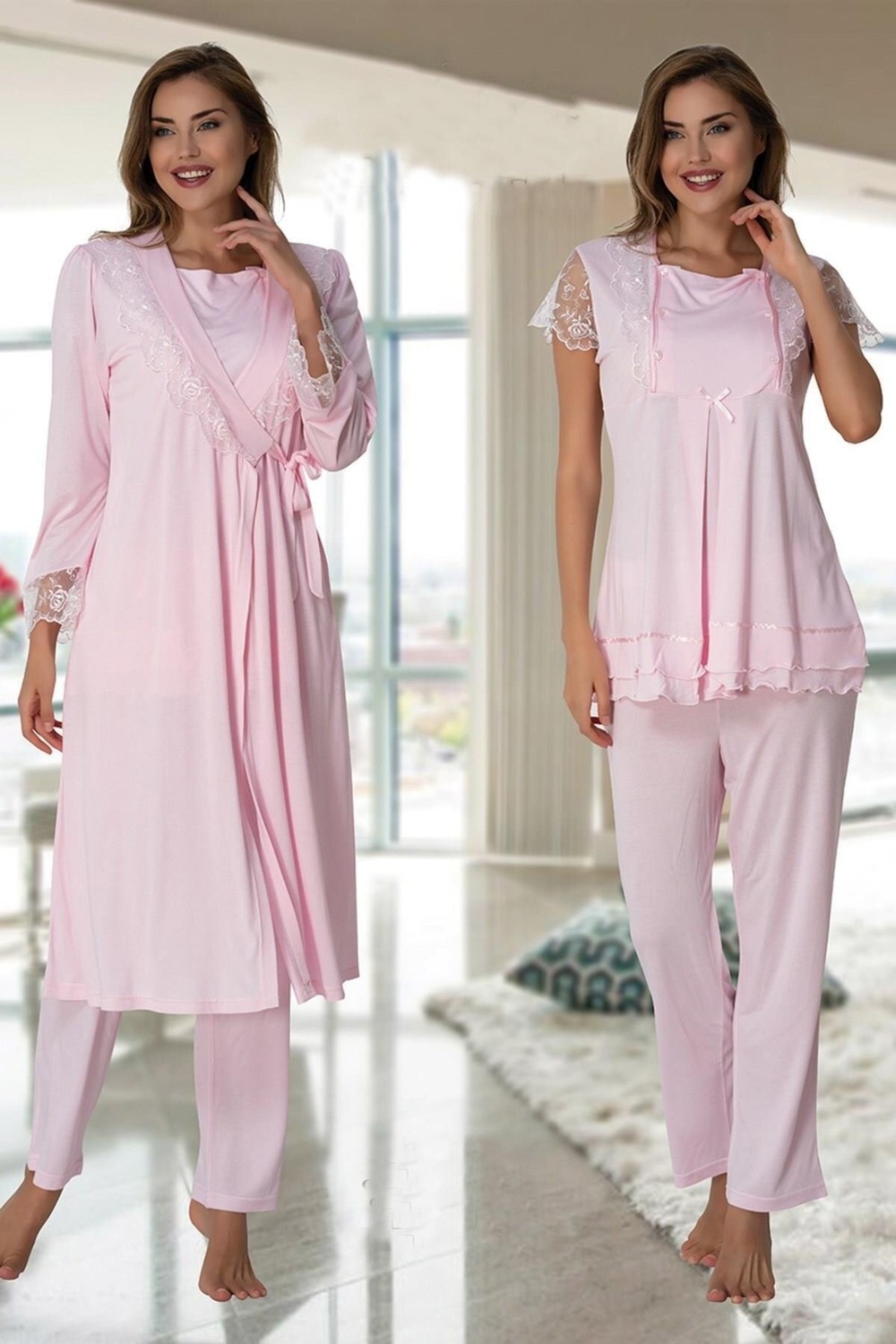 Effort Puerpera Effortt Kadın Hamile Lohusa Pijama Takımı ve Sabahlık 2054 görsel 2
