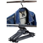 Askıcı Elbise Askısı 38CM 12 Adetli Set Siyah
