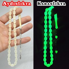 Gümüştel El Sanatları Kedi Gözü Tesbih Karanlıkta Parlayan Fosforlu Kedi Gözü