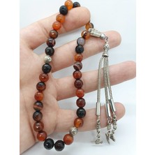 Gümüştel El Sanatları Madagasgar Akik Doğal Taş Tesbih Faset Kesim 8 mm