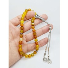 Gümüştel El Sanatları Akik Doğal Taş Tesbih Faset Kesim 8mm