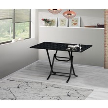 Demontepark  60 x 100 cm  Katlanır Masa Kamp Masası Karavan Masası Mutfak Masası Balkon Masası Çalışma Masası Siyah