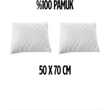 AY Home  12 Adet Kapitoneli Yastık Koruyucuyastık Kılıfı Femuarlı 100% Pamuklu Terletmez 50X70M Ebatında Beyaz