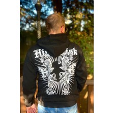 Maonna Online High Risk Baskılı Unisex Kapüşonlu Sweatshirt Şardonlu