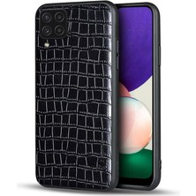 Samsung Galaxy M32 Kılıf Zebana Rock Deri Kılıf Siyah