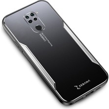 Xiaomi Redmi Note 9 Kılıf Zebana Metal Mitras Kılıf (Silikon Kenar) Gri