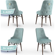 Canisa Concept Pare Serisi, 1.sınıf Babyface Ithal Kumaş, 4 Adet Sandalye, Ceviz Gürgen Ayak, Gold Halkalı