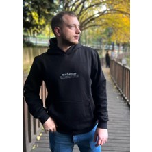 Maonna Online Sırt Melek Baskılı Ünisex Kapşonlu Sweatshirt Şardonlu