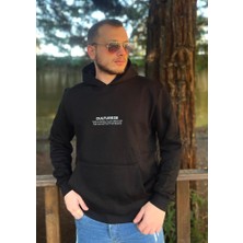 Maonna Online Sırt Melek Baskılı Ünisex Kapşonlu Sweatshirt Şardonlu