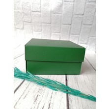 Tuğset Etiket Yılbaşı Hediye Kutusu/hediye Kutusu /karton Kutu /yeşil Kutu 11,5X11,5X6CM 10 Adet