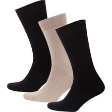 Thermoform Bambu Asker Çorap Siyah-Bej 3'lü Paket