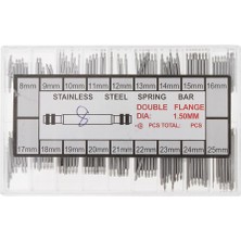 Gümüş Paslanmaz Çelik 8-25MM Yay Çubukları Kayış Bağlantı Pimleri Onarım 144PCS