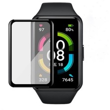 Microcase Honor Band 6 Tam Kaplayan Kavisli 3D Ekran Koruyucu Pet Film - Siyah