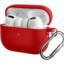 CoverZone For Airpods Pro 2 ile Uyumlu Kılıf Silikon Tam Koruma Kancalı Anahtarlık Comely Silikon Kılıf