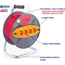 Ct Seyyar Kablo Makaralı Uzatma Kablosu Topraklı Büyük Kolaylık Ct 3x2.5 mm 40 mt