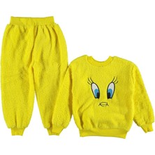 Baby Bakkal Kız Çocuk Peluş Tweety Desenli Pijama Takım