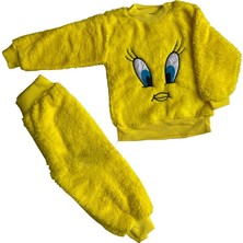 Baby Bakkal Kız Çocuk Peluş Tweety Desenli Pijama Takım