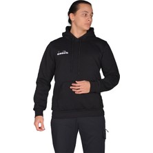 Diadora Bergamo - Erkek Siyah Pamuklu Spor Sweatshirt - DDBER1030016
