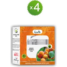 Levella Life Kayısılı Form Karışık Bitki Çayı 40'lı Süzen Poşet x 4 Adet