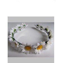 Bba New Trend Çiçekli Taç,papatya Tacı ,beyaz Papatya Gelin Tacı Çoçuk Yetişkin Taç