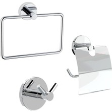 Eym Banyo Aksesuar 3'lü Set Havluluk - Wc Kağıtlık - 2'li Askı Paslanmaz
