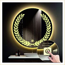 Dnr-MirrorDnr-Mirror 80 cm Günışığı Ledli Tasarım Kumlamalı Dokunmatik Tuşlu Banyo Aynası Makyaj Aynası Işıklı Ayna