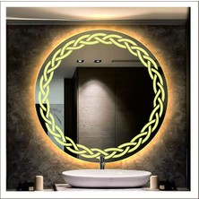Dnr-Mirror50 Cm Günışığı Ledli Tasarım Kumlamalı Banyo Aynası Makyaj Aynası Işıklı Ayna