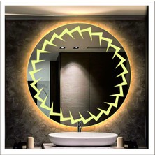 Dnr-Mirror55 Cm Günışığı Ledli Tasarım Kumlamalı Banyo Aynası Makyaj Aynası Işıklı Ayna
