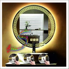 Dnr-MirrorDnr-Mirror 70 cm Günışığı Ledli Tasarım Kumlamalı Dokunmatik Bluetoothlu Buğu Önleyicili Makyaj Banyo Aynası