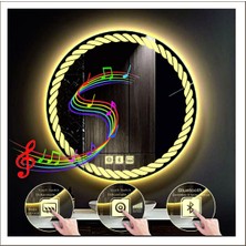 Dnr-Mirror50 Cm Günışığı Ledli Tasarım Kumlamalı Dokunmatik Bluetoothlu Buğu Önleyicili Makyaj Banyo Aynası