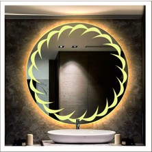 Dnr-Mirror90 Cm Günışığı Ledli Tasarım Kumlamalı Banyo Aynası Makyaj Aynası Işıklı Ayna