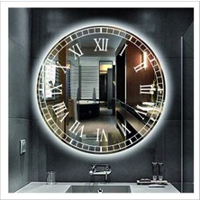 Dnr-MirrorDnr-Mirror 80 cm Beyaz Ledli Tasarım Kumlamalı Banyo Aynası Makyaj Aynası Işıklı Ayna