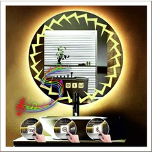 Dnr-MirrorDnr-Mirror 70 cm Günışığı Ledli Tasarım Kumlamalı Dokunmatik Bluetoothlu Buğu Önleyicili Makyaj Banyo Aynası