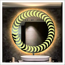 Dnr-Mirror90 Cm Günışığı Ledli Tasarım Kumlamalı Banyo Aynası Makyaj Aynası Işıklı Ayna