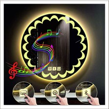 Dnr-Mirror60 Cm Günışığı Ledli Tasarım Kumlamalı Dokunmatik Bluetoothlu Buğu Önleyicili Makyaj Banyo Aynası