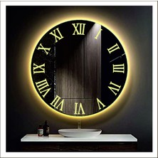 Dnr-Mirror55 Cm Günışığı Ledli Tasarım Kumlamalı Banyo Aynası Makyaj Aynası Işıklı Ayna