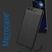 Microcase Huawei P10 Leather Serisi Tpu Silikon Kılıf - Siyah