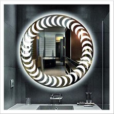 Dnr-MirrorDnr-Mirror 70 cm Beyaz Ledli Tasarım Kumlamalı Banyo Aynası Makyaj Aynası Işıklı Ayna